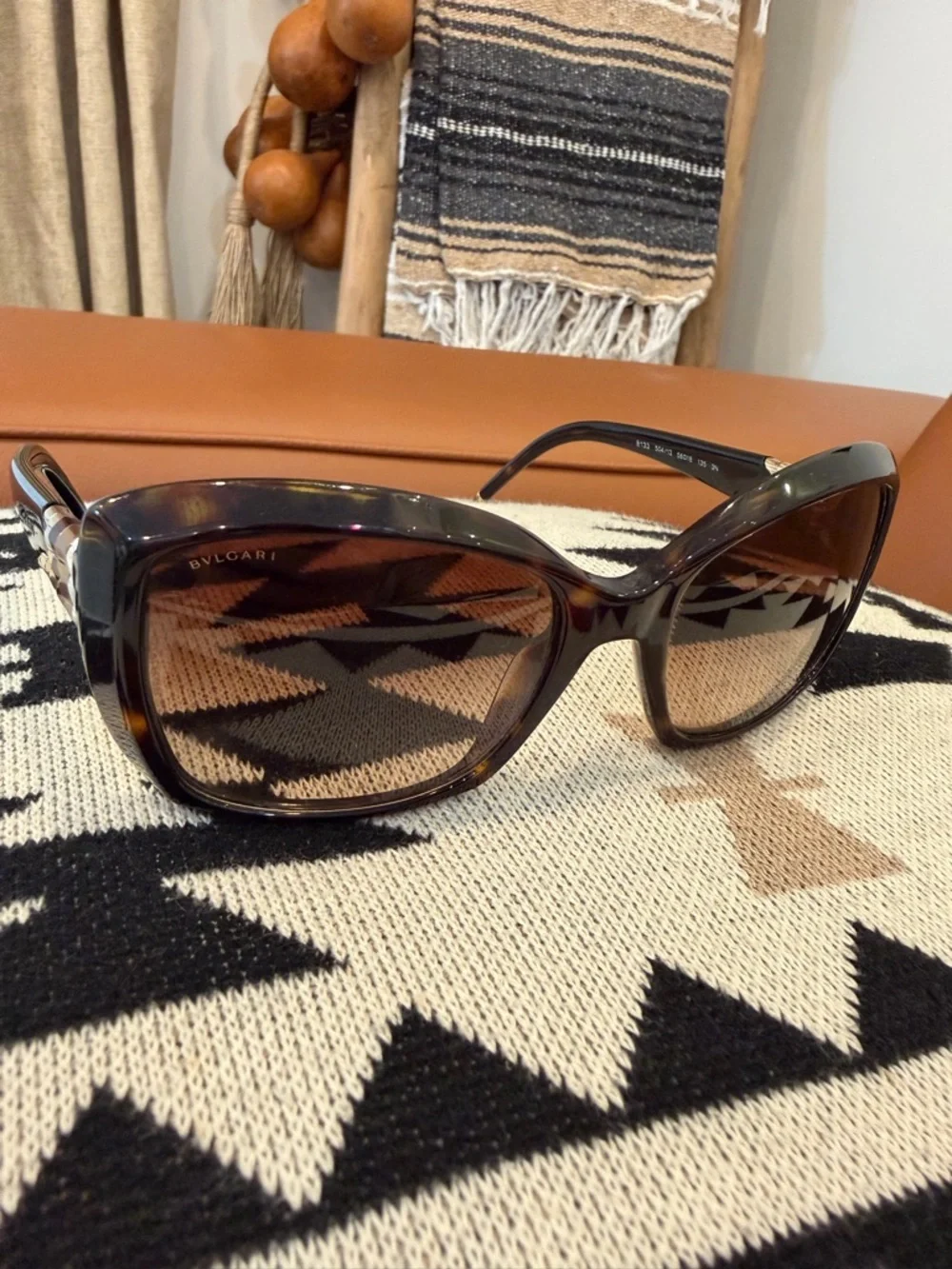 Bvlgari Vintage Tortoiseshell Sunglasses Gold Serpenti Detail Italy - Picture 4 of 7